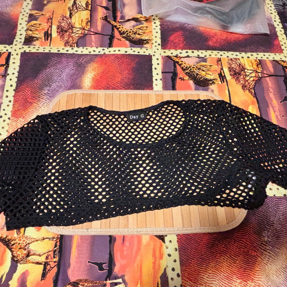 Mesh Crop Duo - Black & Yellow